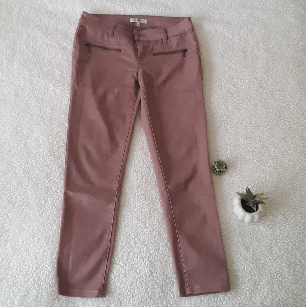 Mauve skinny mid rise jeans